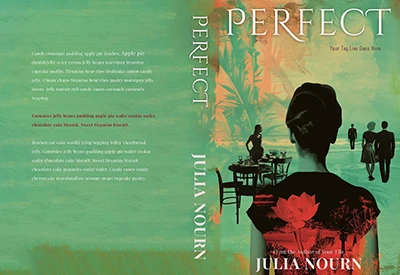 unfolded front, spine and back of a thriller custom book cover.