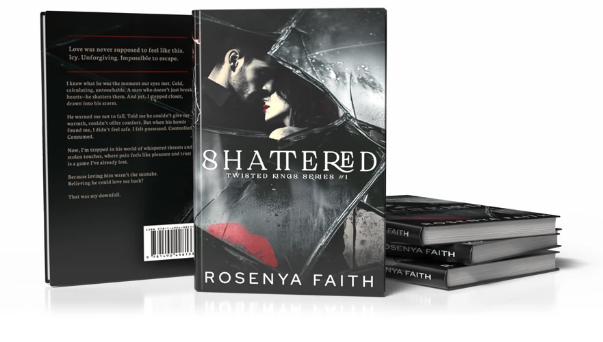 3d image of a professionally designed custom book cover for a dark romance novel by Rosenya Faith.
