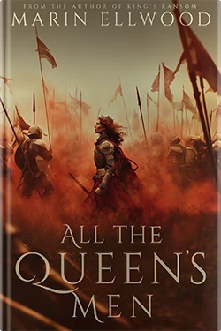 Front view of a hardcover book showing the cover for All The Queens Men