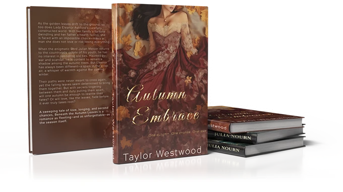 Demostration 3d book, showing the front of the book, the back of the book and three books laying down stacked beside it.